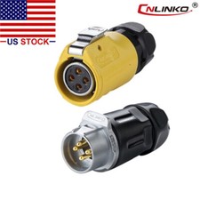 CNLINKO 4 Pin Power Connector Cable to Cable,Plug w/ Receptacles Waterproof IP67 picture