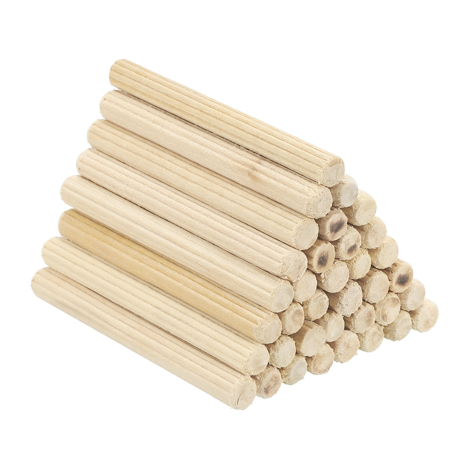 50pcs 6 x 60mm Wood Dowel Pins Fluted Wooden Dowel Pin Straight Groove Rods