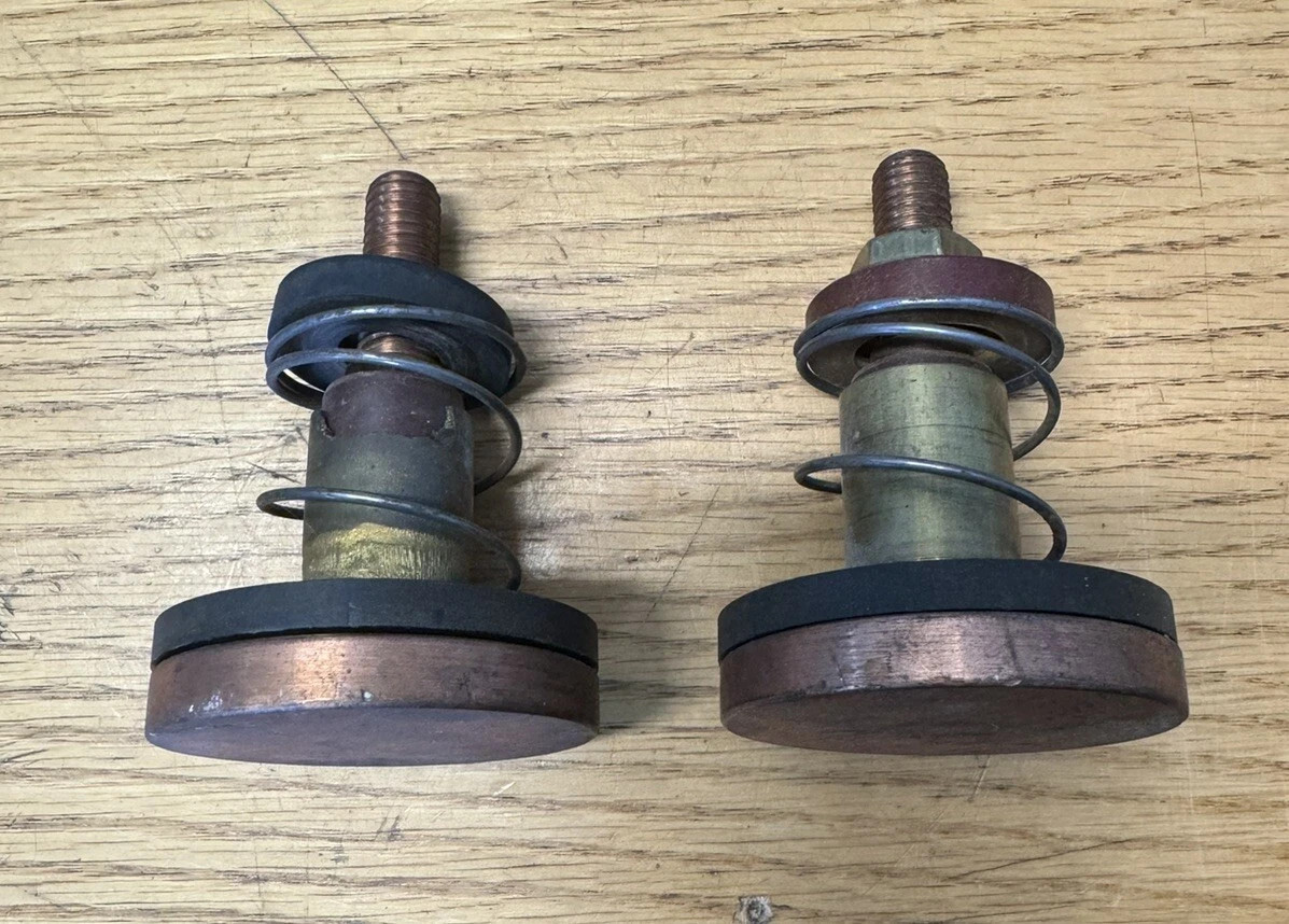 Vintage Elevator Contactor Contact Assemblies Pair – Heavy Duty Copper Contacts Vintage Elevator Contactor Contact Assemblies Pair – Heavy Duty Copper Contacts