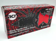AmerCare Royal Black Widow Nitrile Latex Free Exam Grade Gloves, 100 Pack Medium picture
