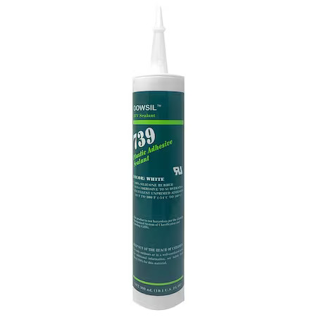 Dowsil 99180621 Silicone Sealant, 10 Oz, Cartridge, White, Silicone Base, 739 Dowsil 99180621 Silicone Sealant, 10 Oz, Cartridge, White, Silicone Base, 739