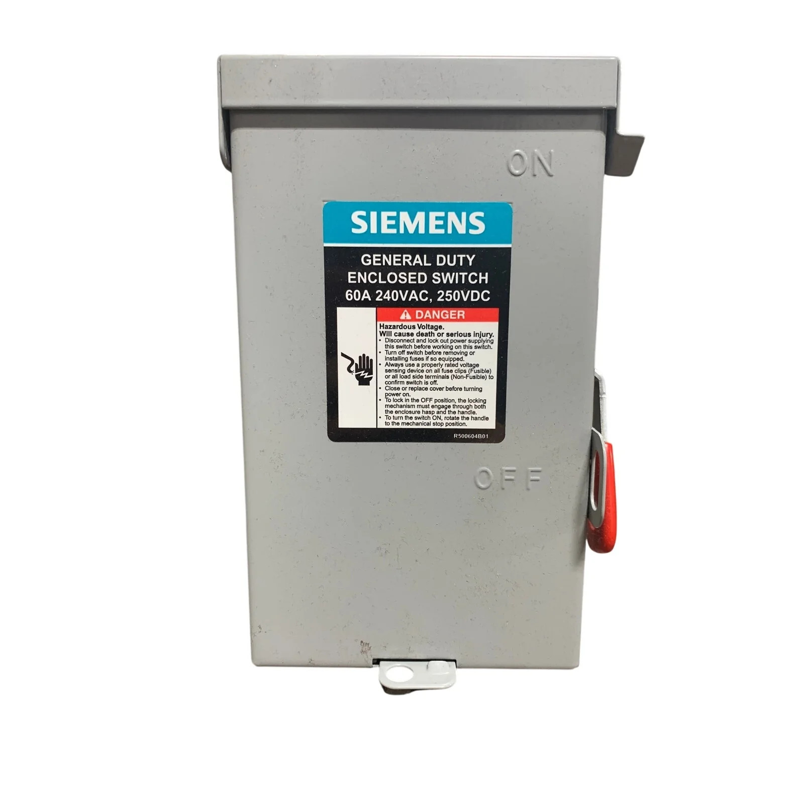 New Open Box Siemens 60A Non-Fusible General Duty Safety Switch NEMA 1