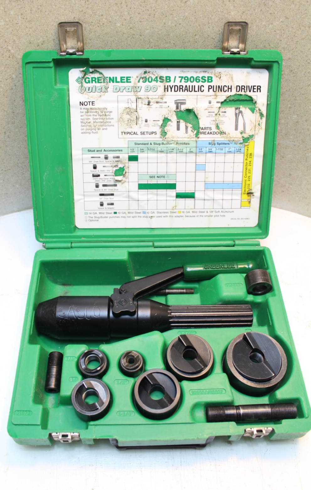 GREENLEE 7906/7806 SB Quick Draw Hydraulic Knockout Set (100% TESTED) GREENLEE 7906/7806 SB Quick Draw Hydraulic Knockout Set (100% TESTED)