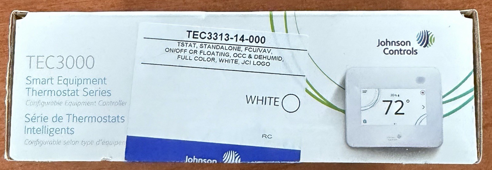 Johnson Controls TEC3313-14-000 TEC3000 Touchscreen Thermostat White NEW