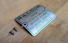 Replacement 610 Baldor Bench Grinder Nameplate Green | Sublimated | USA picture