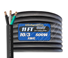 Windynation 11 Feet 10/3 10 AWG SOOW so Cable Cord Wire - 10 Gauge 3 Conductor 6 picture