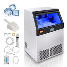 VEVOR 200lbs/24H Commercial Ice Make Freestanding Machine 90PCs&66lb Bin Storage picture