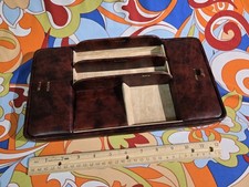 Handmade English Leather Valet Tray for Scully & Scully NY – Vintage 13x7 picture
