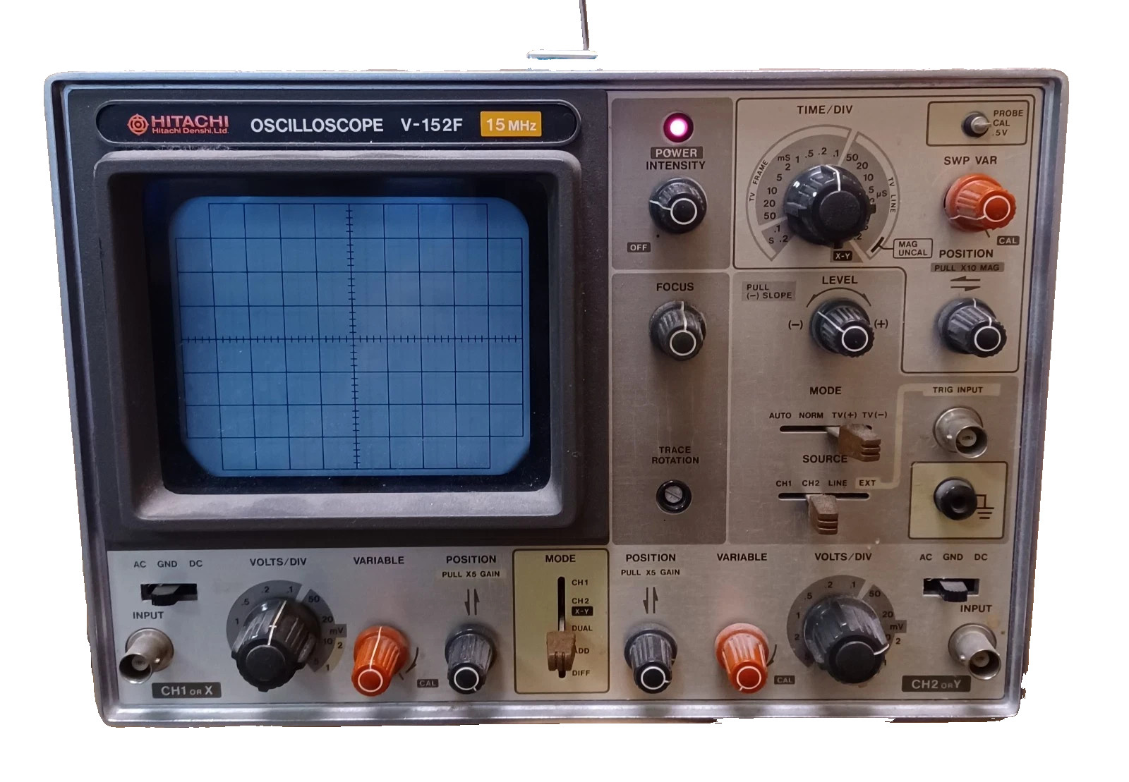 Vintage Hitachi V-152F 15MHz Analog Oscilloscope Vintage Hitachi V-152F 15MHz Analog Oscilloscope
