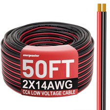 14 Gauge Wire, 14AWG Automotive Electrical Cord 50FT 2 Conductor Red Black 12... picture