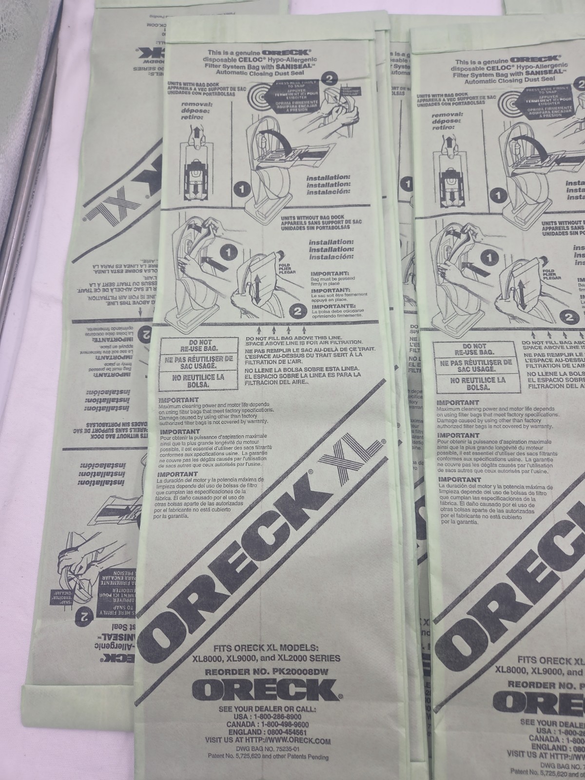 Oreck Celoc Hypo-Allergenic Filter Bags Lot Of 11 Bags New Without Packaging 