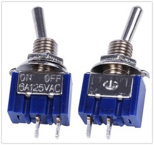 50pcs  Mini Toggle Switches MTS-101 2 Pin SPST ON-OFF 2 Position 125VAC picture