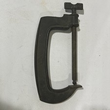 Vintage International Harvester 8” C Clamp Cast Iron Works Missing Screw Flange picture
