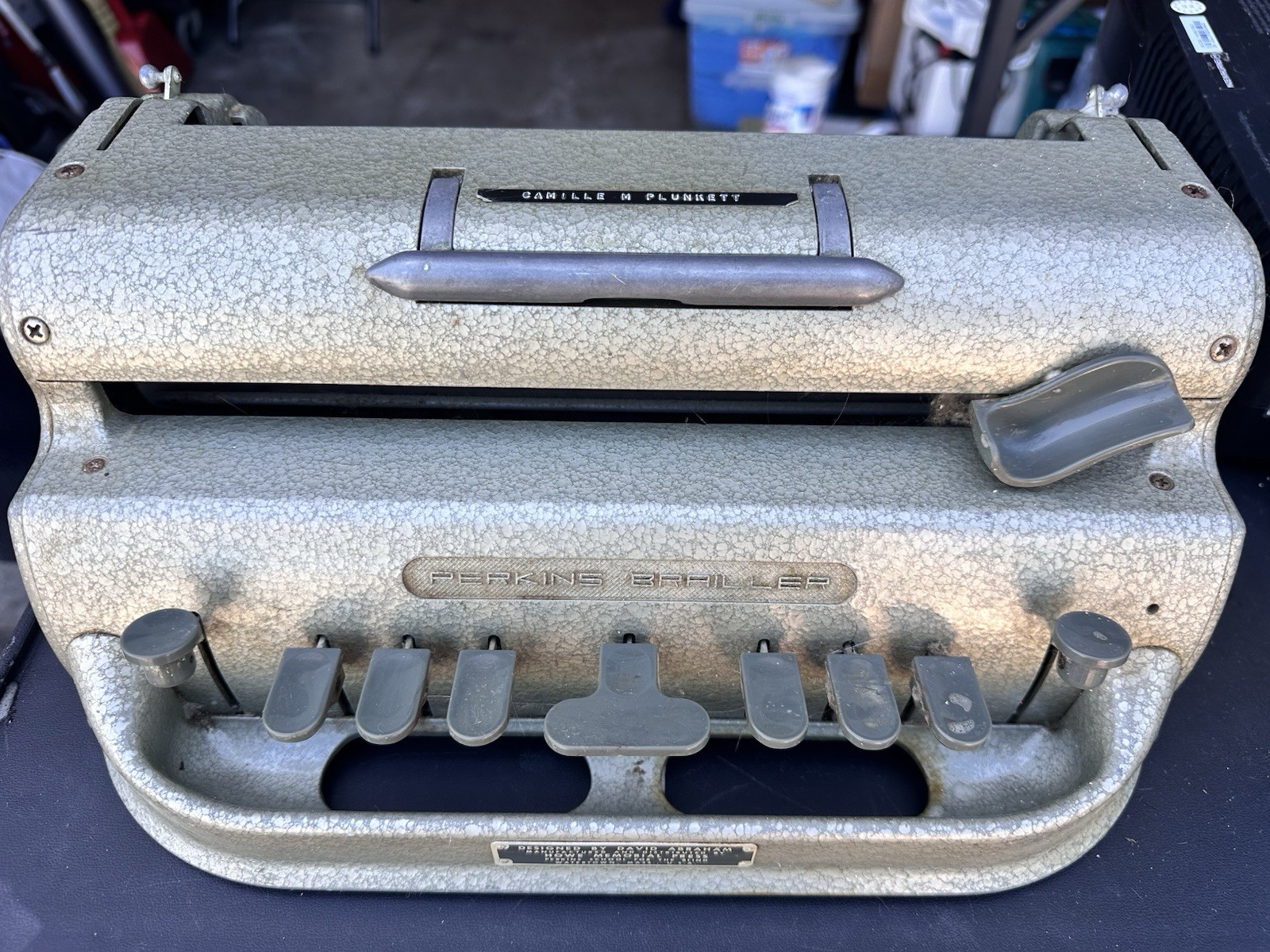 Perkins Brailler David Abraham Howe Press Mechanical Braille Typewriter Perkins Brailler David Abraham Howe Press Mechanical Braille Typewriter