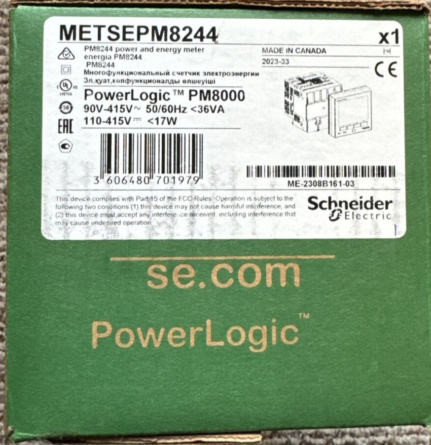 Schneider Electric METSEPM8244 PM8244 Power Logic Energy Meter PM8000 - NEW BOX Schneider Electric METSEPM8244 PM8244 Power Logic Energy Meter PM8000 - NEW BOX