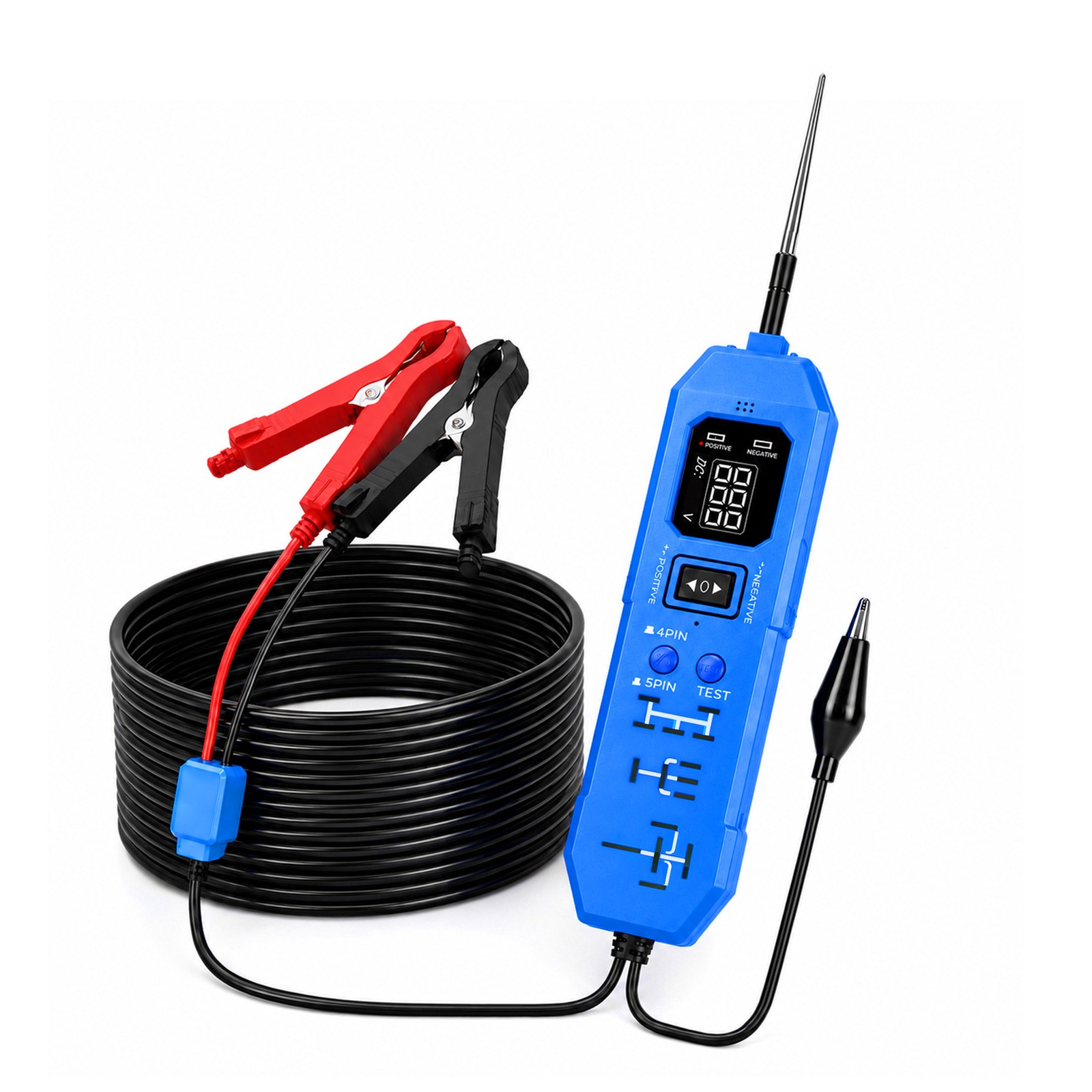 DW833 2-in-1 Automotive Relay Circuit Tester 12V 24V 4/5 Pin LED Digital Display