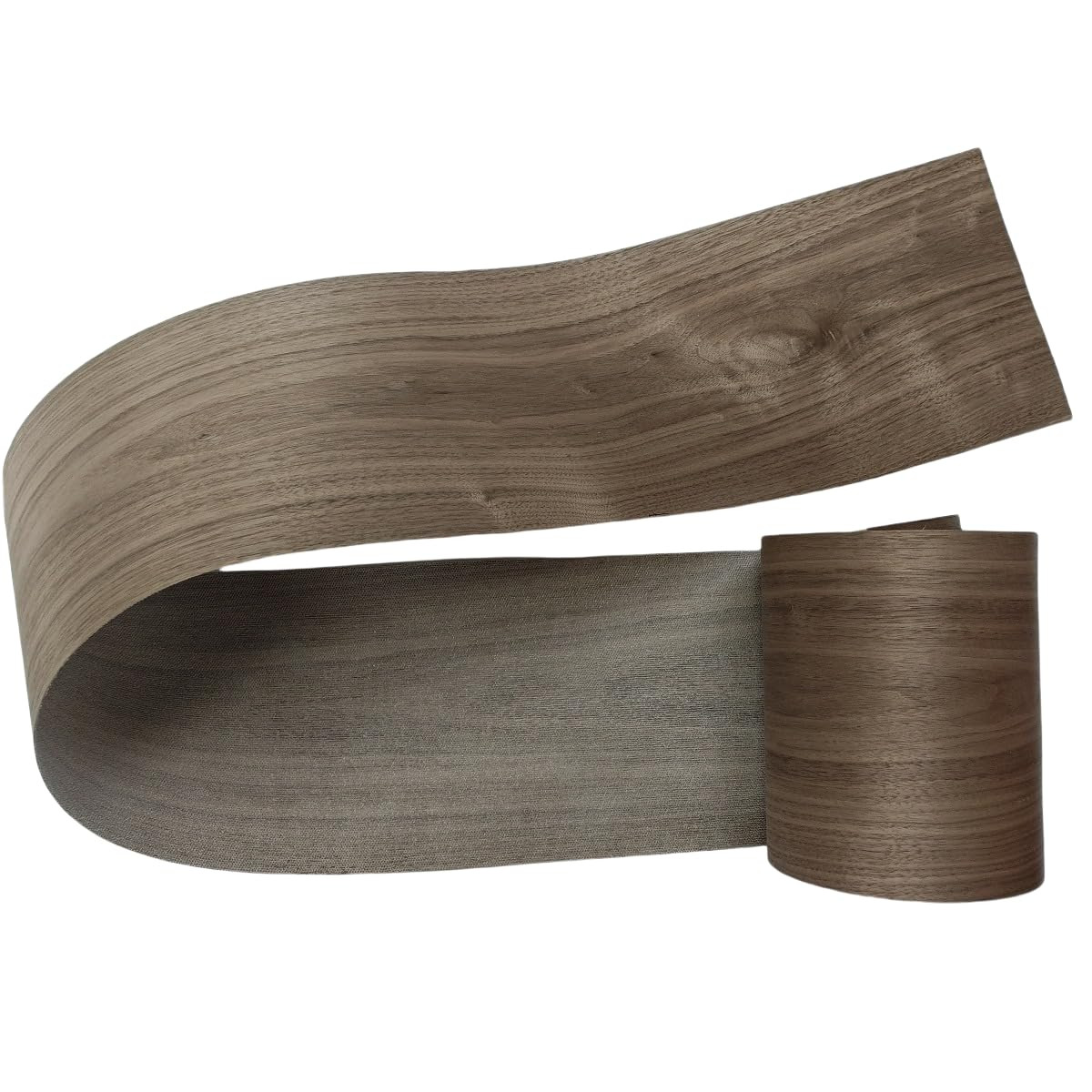 Black Walnut Wood Veneer Sheet,Flat Cut,8.5''X 98'',Iron on Stick Veneer Roll wi