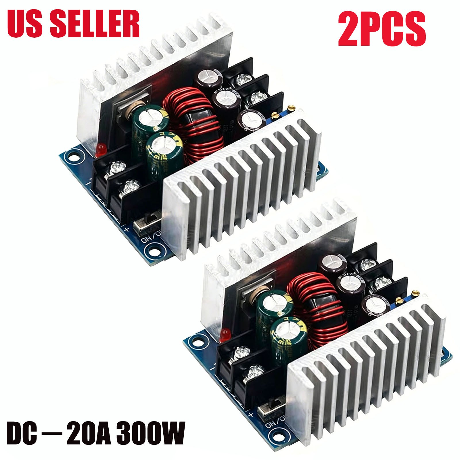 2PCS 20A 300W DC DC Buck Boost Converter Step Up Down Adjustable Module 2PCS 20A 300W DC DC Buck Boost Converter Step Up Down Adjustable Module
