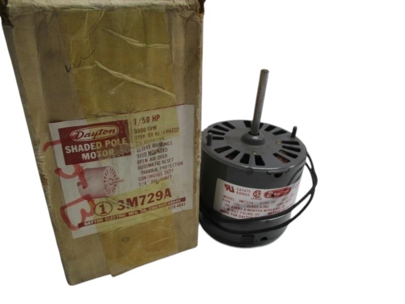 DAYTON 3M729A SHADED POLE MOTOR RPM: 3000 NSMP DAYTON 3M729A SHADED POLE MOTOR RPM: 3000 NSMP
