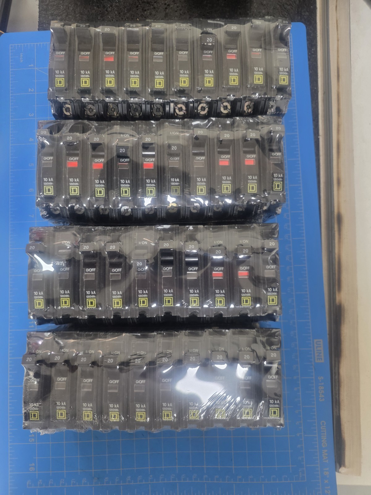 QOB120 SQUARE D 1 LOT OF 10 USED BREAKERS FOR 1 PRICE (100 LOTS AVAIL) FREE...