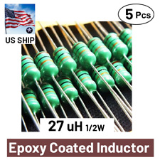5 Pieces 27uH 1/2W Inductor Epoxy Coated RF Choke Coil | US Ship (East Coast) picture