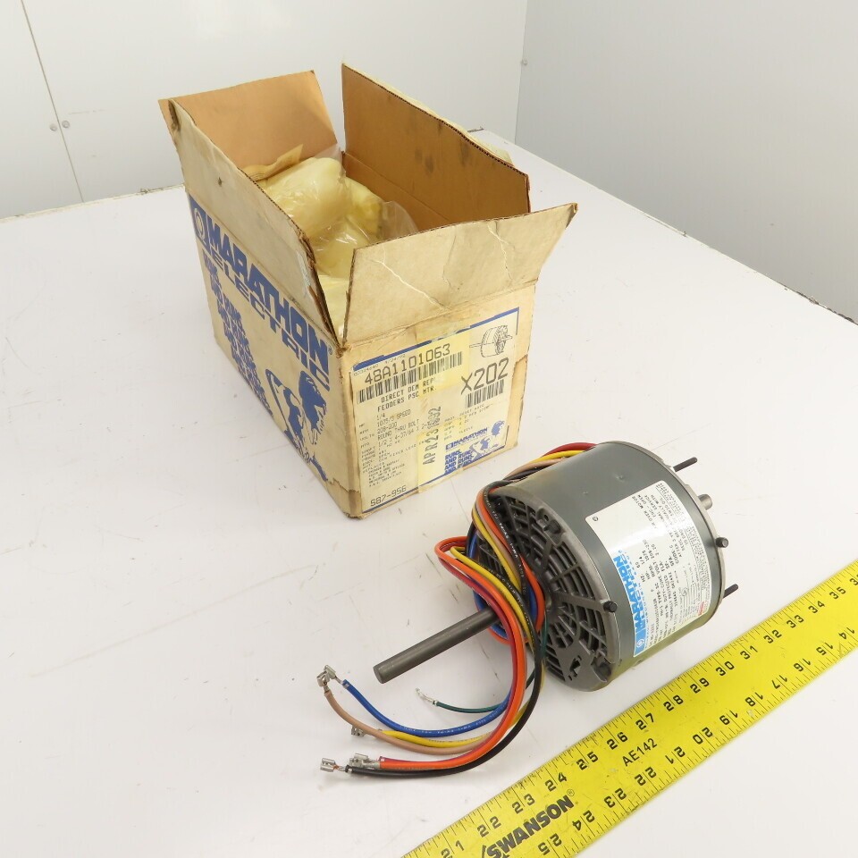 Marathon X202 YWD48A1101063B 1/4HP Electric Motor 1075RPM 208-230V 1PH 48Y Fr. Marathon X202 YWD48A1101063B 1/4HP Electric Motor 1075RPM 208-230V 1PH 48Y Fr.