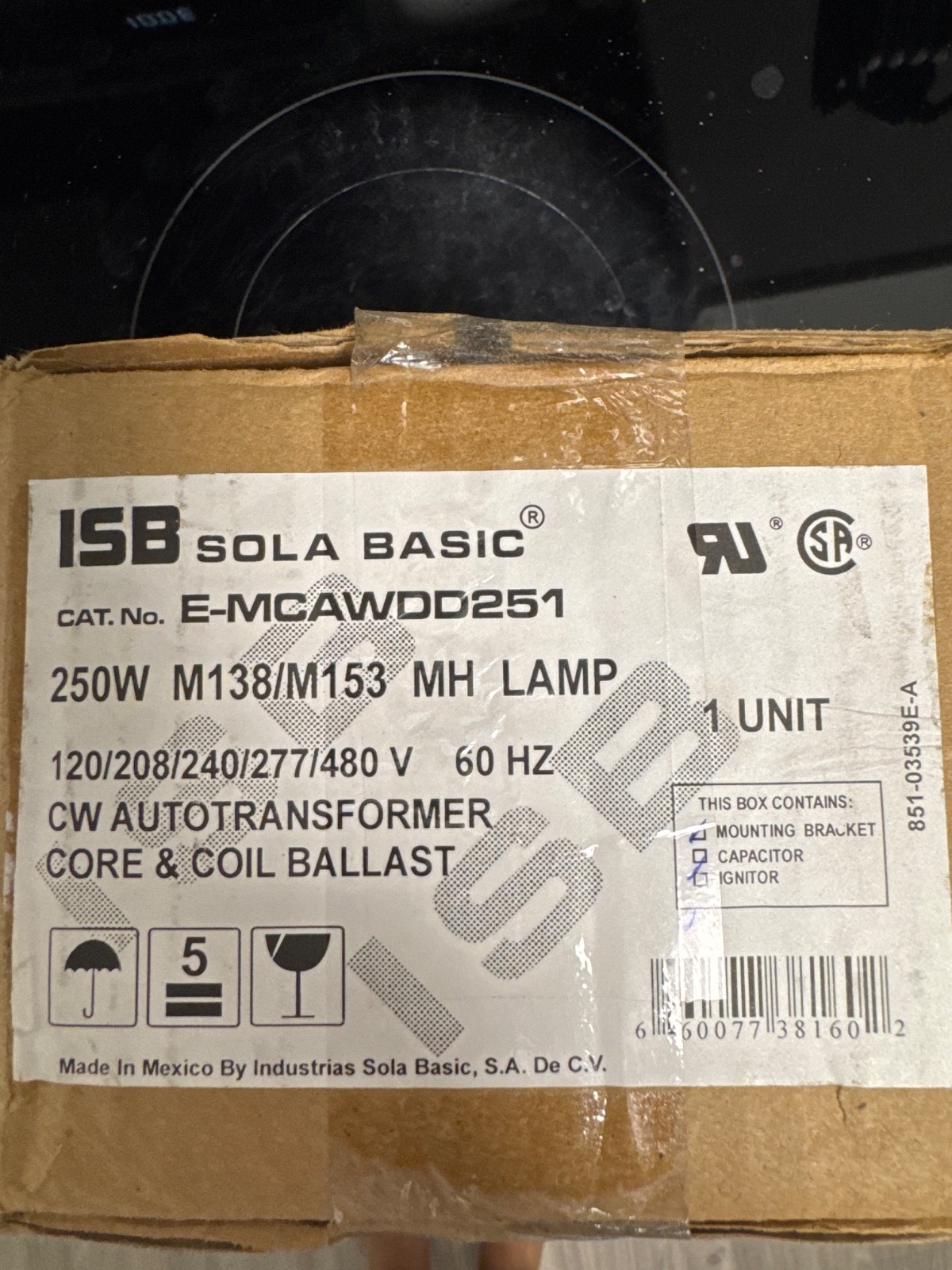 ISB Sola Basic E-MCAWDD251 CW AUTOTRANSFORMER Core & Coil Ballast ISB Sola Basic E-MCAWDD251 CW AUTOTRANSFORMER Core & Coil Ballast