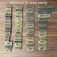 Vintage Brass Metal Stamping Dies Lot 57 Straight Razor Knife Cutlery Logos picture