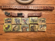 Antique  Zinc Letterpress Stamp Full Alpha Number & Animal Printing Blocks picture