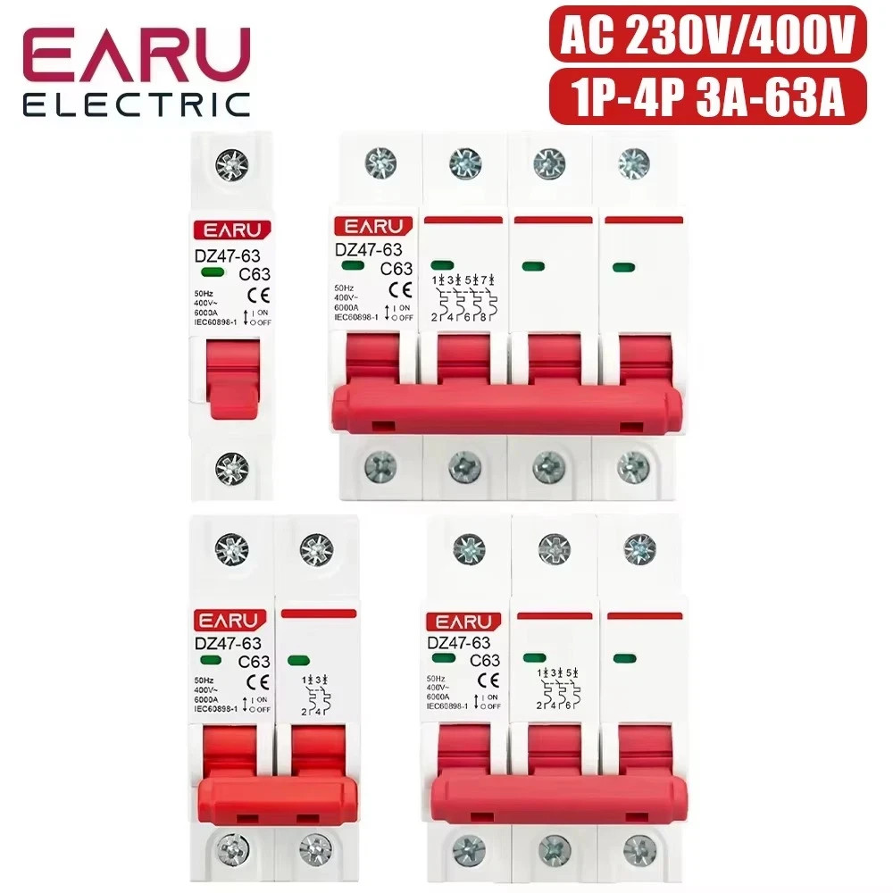 AC CIRCUIT BREAKER 1P 2P 6 TO 63 AMP DIN RAIL OVERLOAD PROTECTIION. AC CIRCUIT BREAKER 1P 2P 6 TO 63 AMP DIN RAIL OVERLOAD PROTECTIION.
