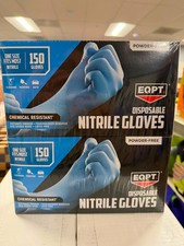 EQPT 2 Pack Industrial Powder-Free Nitrile Gloves, Blue, 150 Count BRAND NEW picture