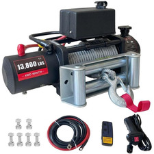 13800lb 12V Electric Winch 6.5HP Steel Cable Wireless Remote Heavy Duty Off-Road picture