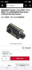 REELCRAFT Swivel: 1/2 in FNPT, 1/2 in MNPT, For 30000/80000 Reel Series,... picture