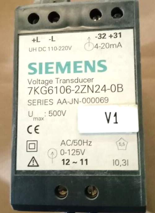 Siemens Current Transducer 7KG6106-2ZN24-0B