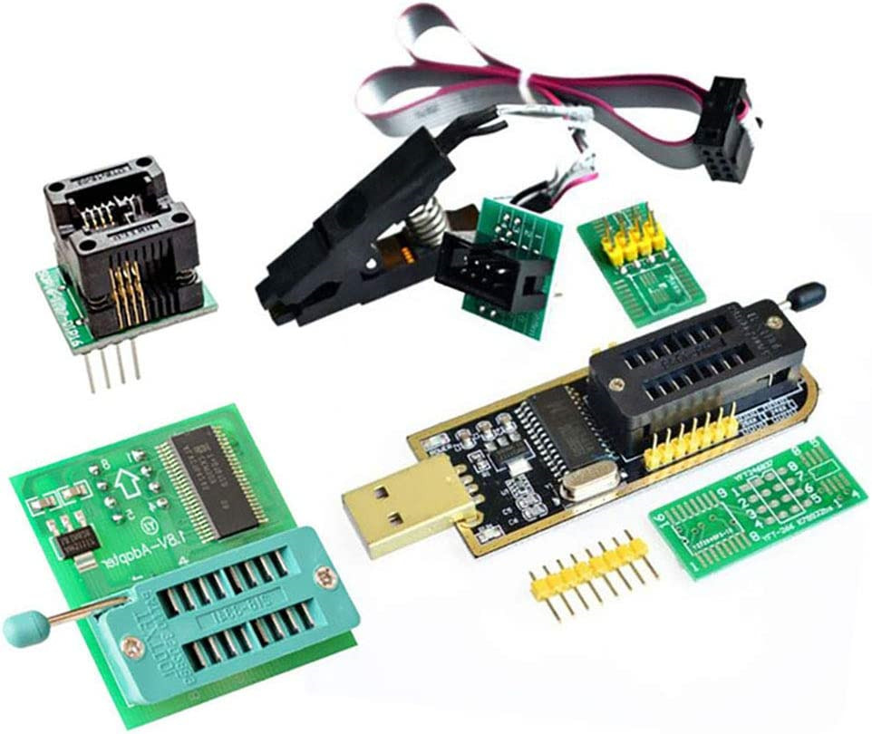 AiTrip EEPROM BIOS USB Programmer CH341A + SOIC8 Clip + 1.8V Adapter + SOIC8 ...