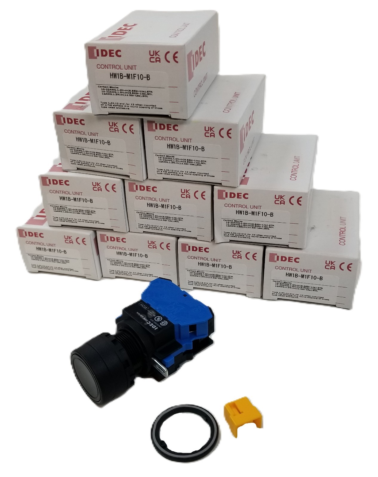 10 IDEC HW1B-M1F10-B Pushbutton Switch Black 1NO Flush Momentary Panel Mnt 22mm 10 IDEC HW1B-M1F10-B Pushbutton Switch Black 1NO Flush Momentary Panel Mnt 22mm