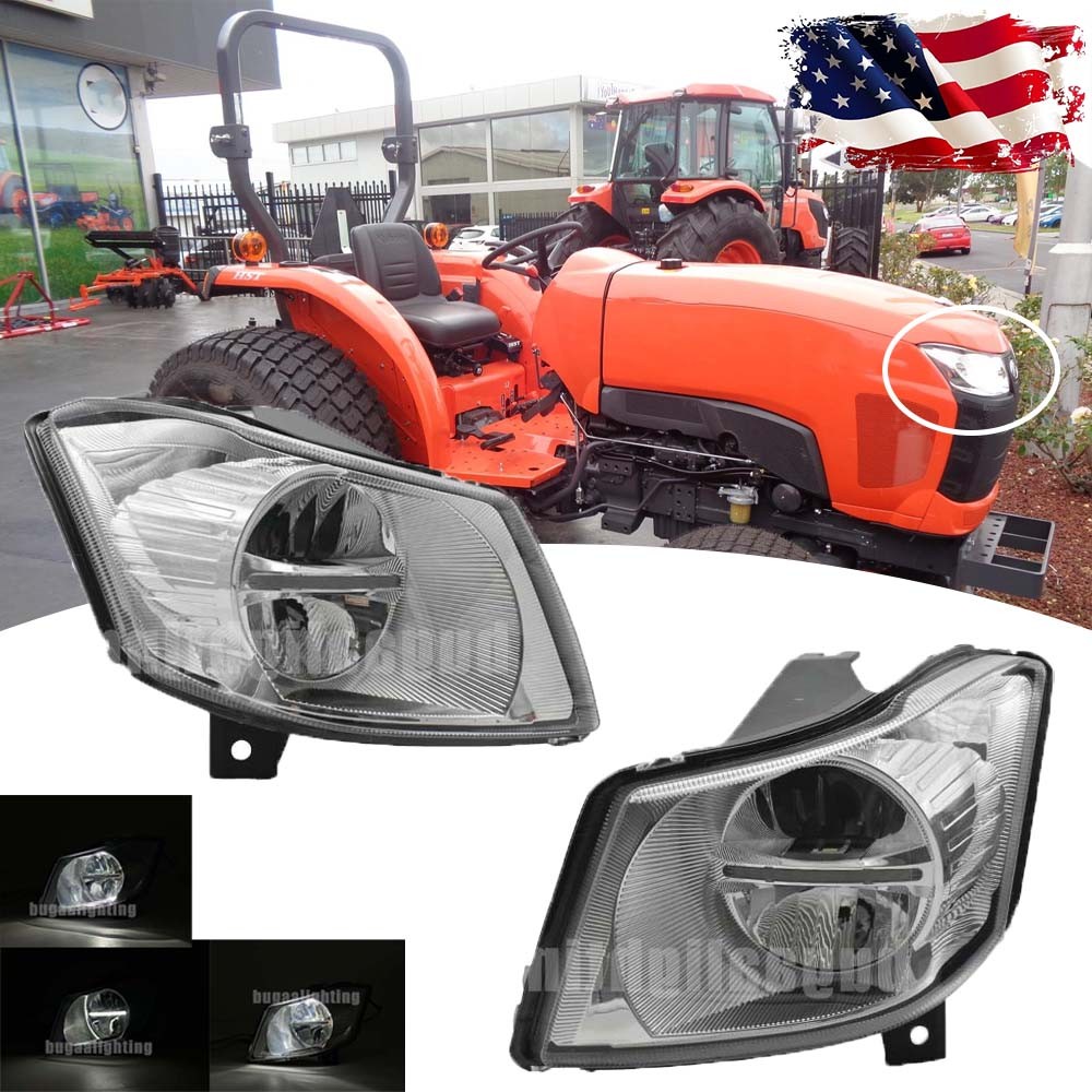 Pair LED Left & Right Front Headlights For Kubota L4600 L4701 L4708 TC422-30016 Pair LED Left & Right Front Headlights For Kubota L4600 L4701 L4708 TC422-30016