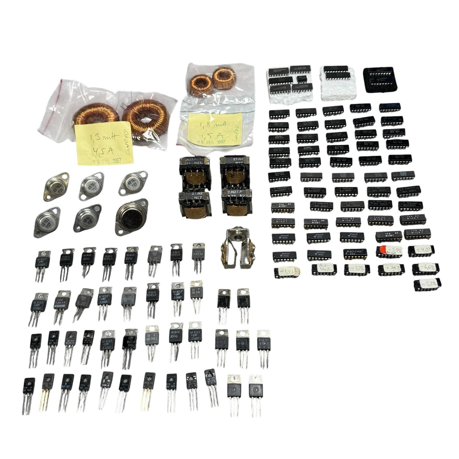 Vintage Semiconductor Lot AD162 Germanium Transistors RCA CA3102E ICs TO-220