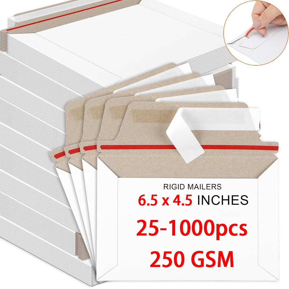 25-1000pcs 6.5 x 4.5 White Rigid Photo Shipping Flats Cardboard Envelope Mailers 25-1000pcs 6.5 x 4.5 White Rigid Photo Shipping Flats Cardboard Envelope Mailers