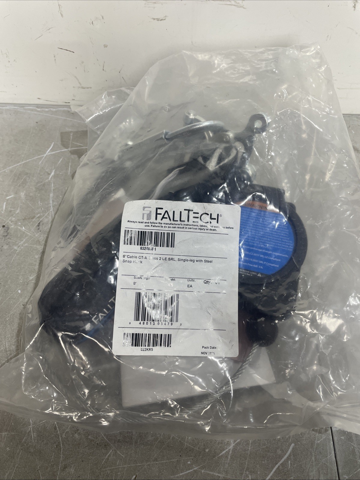 Falltech FT-X EdgeCore Class 2 Leading Edge Mini 8', 84108SP1 Fall Protection Falltech FT-X EdgeCore Class 2 Leading Edge Mini 8', 84108SP1 Fall Protection