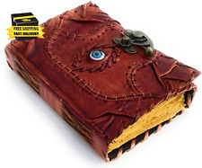Cutomizable Hocus Pocus Book of Spells Leather Journal Third Eye Deckle Edge Pap picture