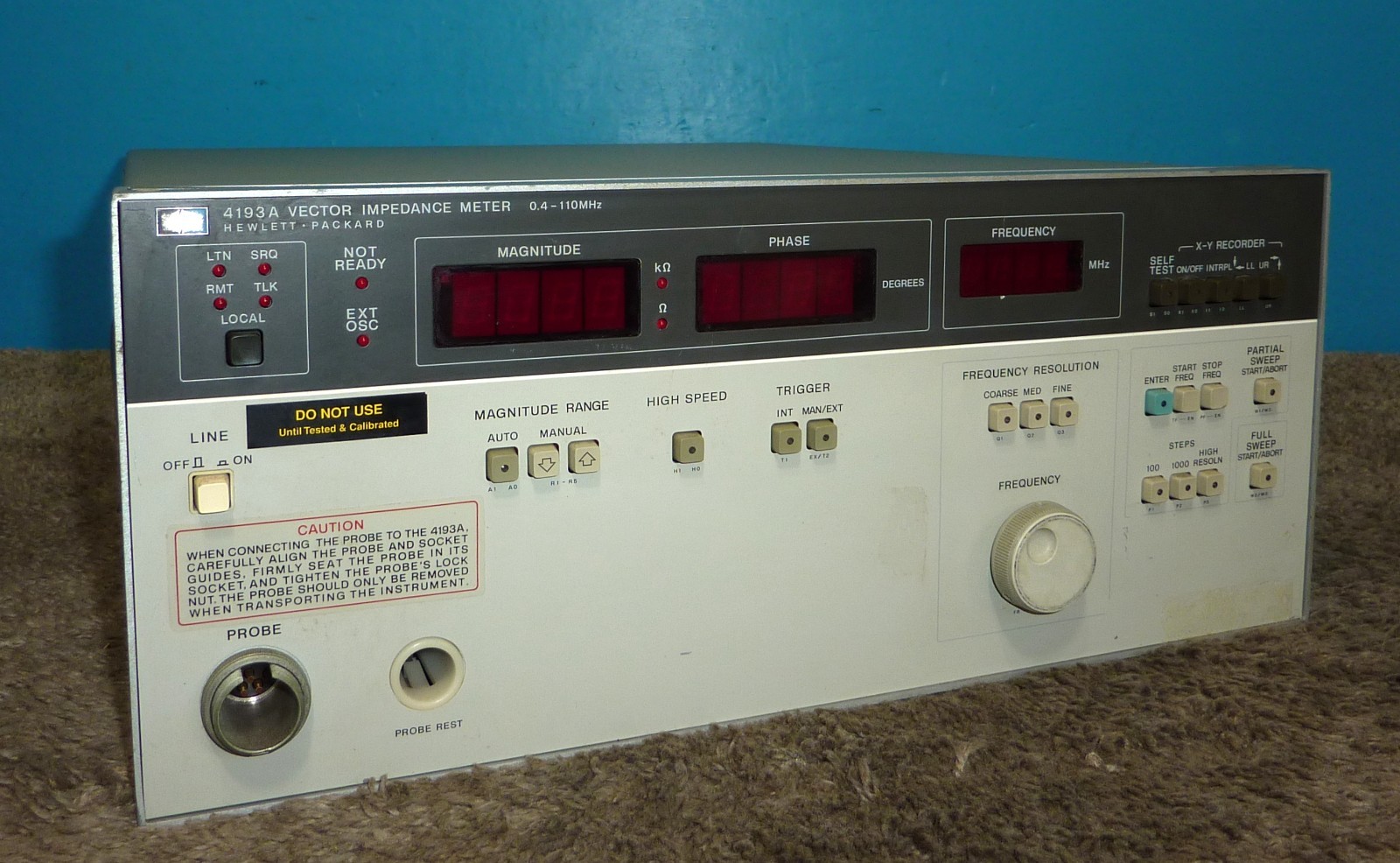HP Hewlett Packard 4193A Vector Impedance Meter As-Is Parts Only HP Hewlett Packard 4193A Vector Impedance Meter As-Is Parts Only