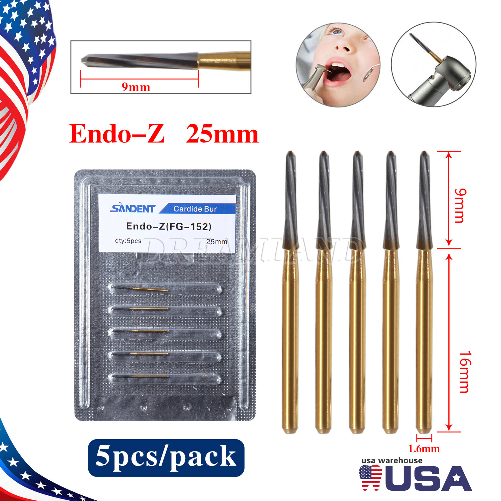 100Pcs Dental Endodontic Endo Z Burs 1.0*25mm FG Tungsten Carbide Zekrya Burs 100Pcs Dental Endodontic Endo Z Burs 1.0*25mm FG Tungsten Carbide Zekrya Burs