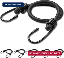 18inch Bungee Cords with Hooks,6Pcs Heavy Duty Extra Strong 18inch, Black picture
