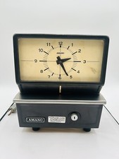 VINTAGE AMANO TIME RECORDER Punch Clock 5409 Untested Power On NO KEYS & Manual picture