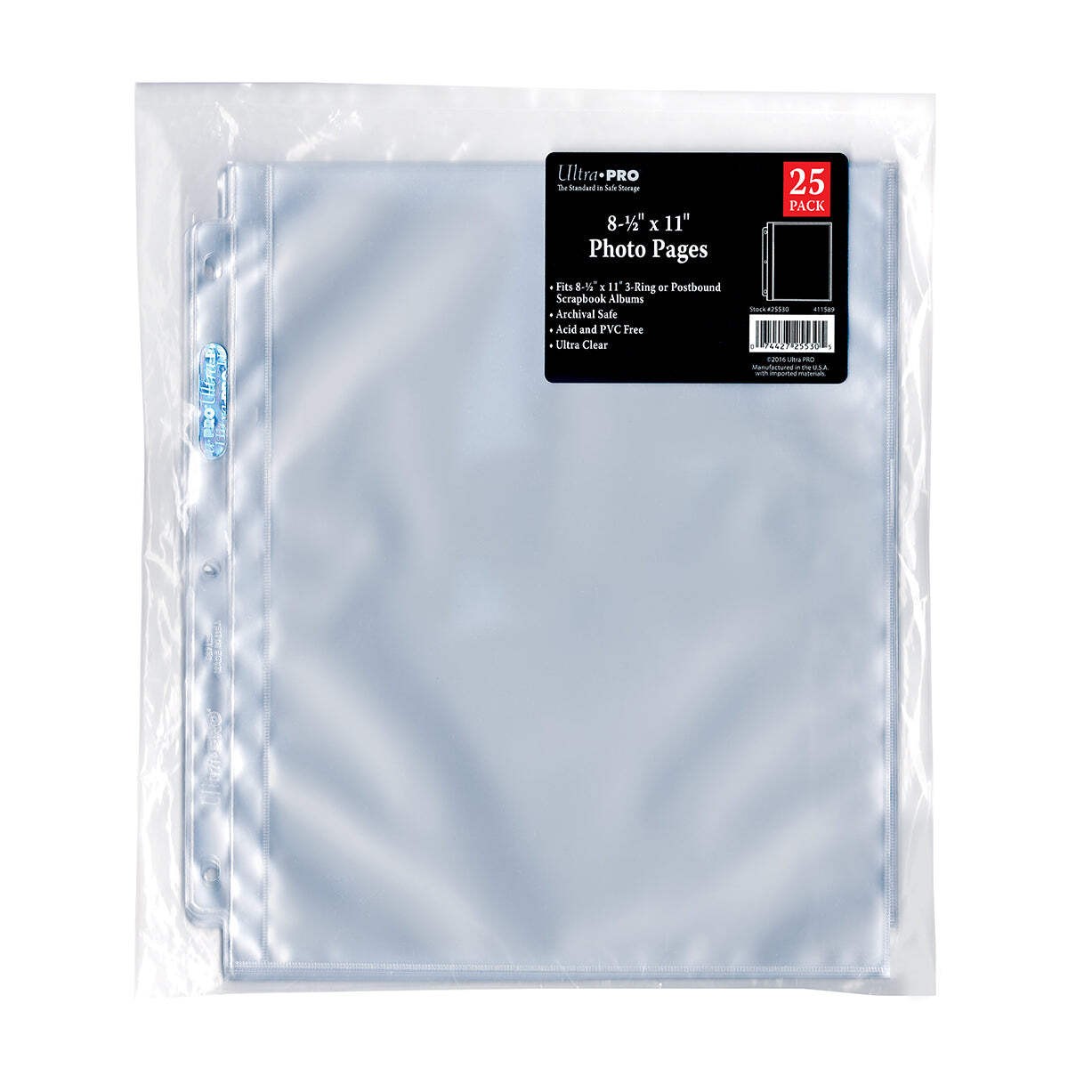 25 Ct Ultra PRO 3-Hole Photo Pages for 8\