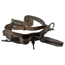 Vintage 1943 Klein-Buhrke Heavy Duty Lineman Leather Climbing Belt and Harness picture