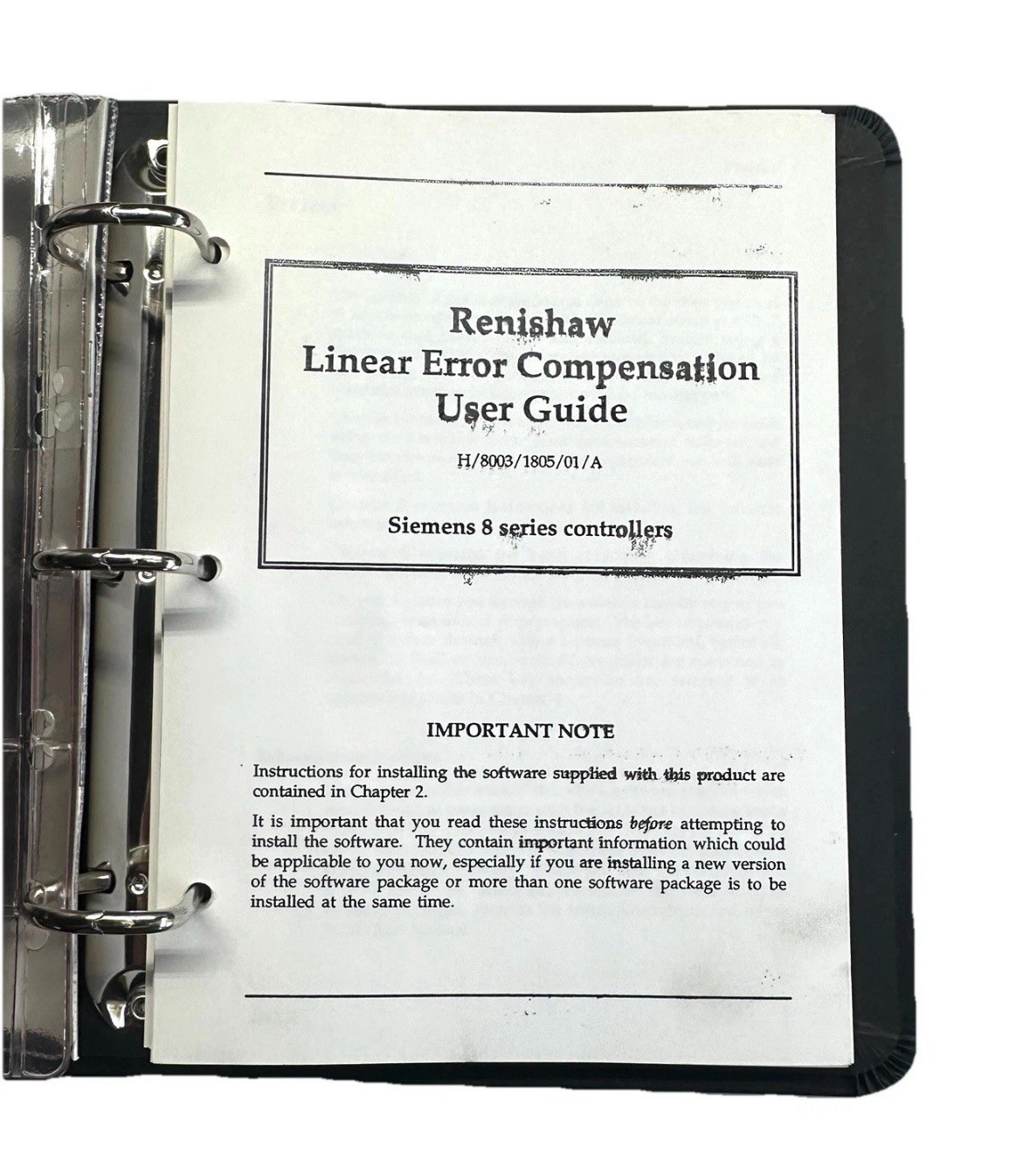 Renishaw Linear Error Compensation Siemens 8 Series Controller Software / Guide Renishaw Linear Error Compensation Siemens 8 Series Controller Software / Guide
