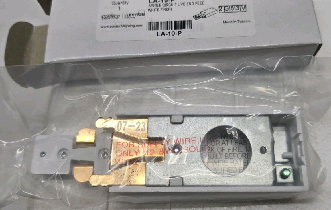 New ConTech Lighting LA-10-P Single Circuit Live End Feed White Finish Leviton New ConTech Lighting LA-10-P Single Circuit Live End Feed White Finish Leviton