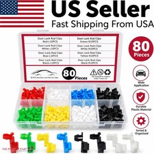 80Pcs Car Door Lock Rod Clips Assortment Kit Door Handle Rod End Retainers L + R picture